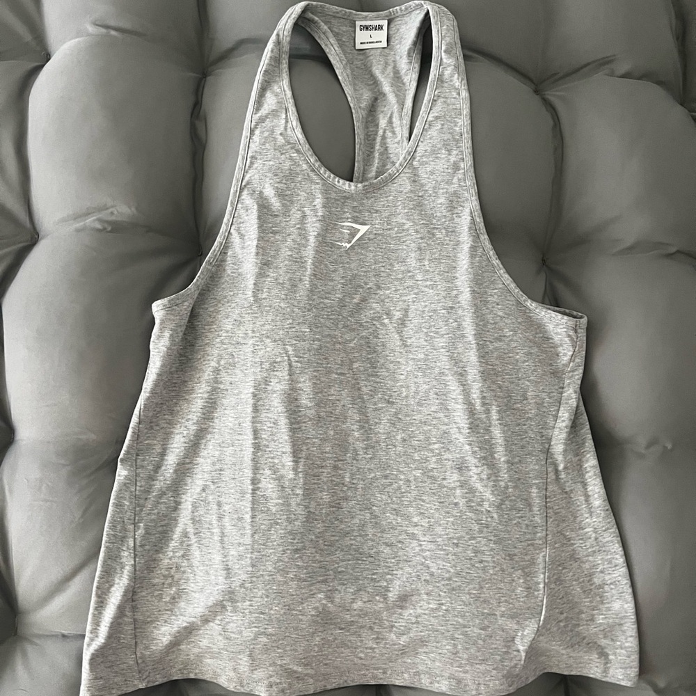 Gymshark Men’s Light Gray Stringer Tank
